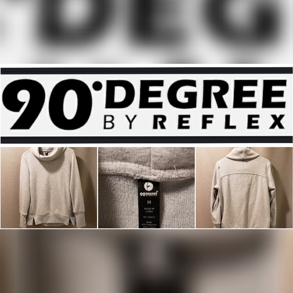 [90 Degree by Reflex Cowl Neck Grey Sweatshirt]